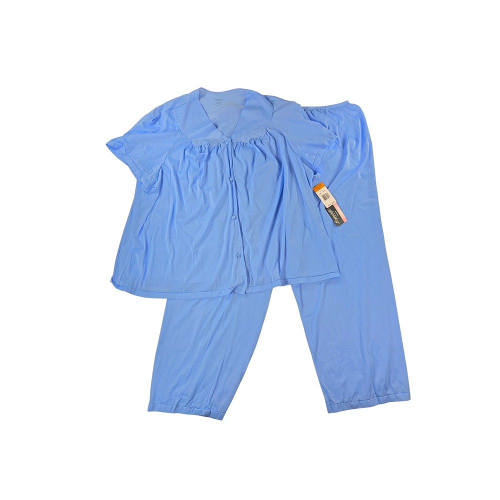 Exquisite Form Sleepwear Pajama PJ Plus Size 3x Blue 2 two piece Top & Pant NWT